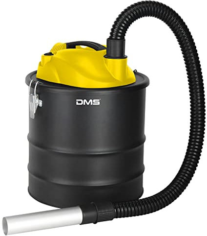 DMS® 2in1 Aschesauger 1200W Kaminsauger für Kamin - 20L Volumen - Saug- und Blasfunktion mit Hepafilter und Vorfilter Asche Ruß Staubsauger für Kamin Grill Ofen metallverstärkter Saugschlauch (Gelb)