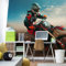 Wallepic WTD Papier peint photo non tissé Motif désert et moto 360 x 240 cm XXL Sport Course 3D Salon Chambre Bureau couloir Multicolore abstrait 360 x 240 cm