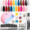 MODELONES Gel Nail Kit - 12 Colors White Pink Gel Nail Polish Set with Lamp Starter Kit, Gel Nail Polish Kit 48W Nail Dryer, Base Top Coat Manicure Tools Nail Art Decoration DIY at Home
