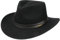 Stetson San Benito Western Wollhut - Unifarbener Hut mit Ledergarniturband - Cowboy-Style Outdoor - Filzhut Asahi Guard® - Damen & Herren - Herbst/Winter schwarz M (56-57 cm)