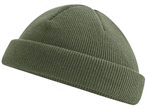 Roughtex Fisherman Beanie Feinstrick Fischermütze Kurze Strickmütze Flache Kuppe rPET Oliv