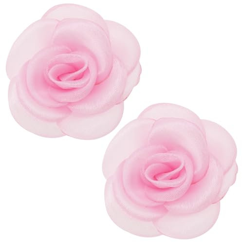 Create idea 2 Stück Rose Blume Charms Schuhclips Schuhschnallen Abnehmbare Schuhe Dekoration Zubehör für Frauen Damen Mädchen, Pink 6.5cm