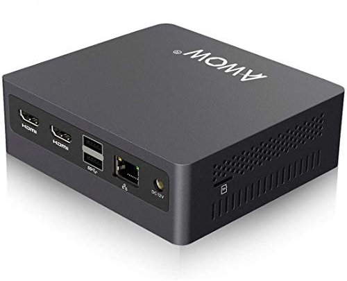 AWOW Mini PC, Atom x7 E3950 8GB DDR4, 128GB M.2 SATA SSD, Mini Desktop Computer, AL34 Micro PC, Wi-10 Pro, 4K HD, Dual HDMI 1.4, 2.4G/5G Dual WiFi, Gigabit Ethernet, 4 X USB, BT 4.2