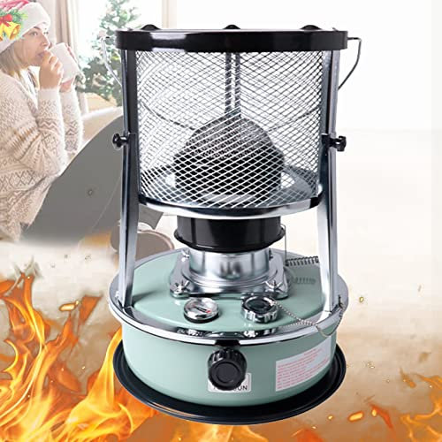 Chauffage Mobile au pétrole Efficace,Poêle À Pétrole Portable mobile,Chauffe-poêle sans électricité,chauffage surround à 360°,très flexible,chauffage de jardin,réchaud de camping ( Color : Green )