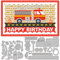 GLOBLELAND Feuerwehrauto Stanzformen für die Herstellung von Kartendekoration Text Auto Geburtstage Stanzformen Schablonen für Scrapbooking Fotoalbum dekorativ