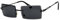 YUELUQU Retro Rimless Rectangle Sunglasses for Women Men Transparent Glasses Y2K Vintage Eyewear (Black black)