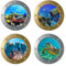 AINIUNIU 3D Wandtattoo Unterwasserwelt, 4 Stück 3D Sea Life Wandaufkleber Delfin U Boot Fenster Fliesenaufkleber, Wandsticker Badezimmer Bilder, fliesenaufkleber bad, Deko für Schlafzimmer Wohnzimmer