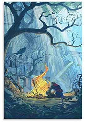 YYKG Anime Dark Souls Firelink Schrein Poster Dekorative Malerei Leinwand Wandkunst Wohnzimmer Poster Schlafzimmer Gemälde 40 x 60 cm