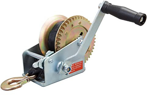 BIG RED ATRT2272SR Torin - Cabrestante Manual de manivela de acero Resistente, Correa de Nailon de 32.8 pies y trinquete bidireccional para Barcos, remolques, Camiones, ATV