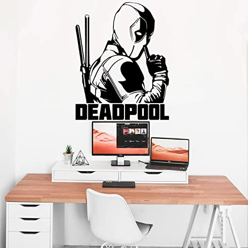 Deadpool Wandaufkleber Junge Zimmer Home Decoration Film Charakter Vinyl Wandaufkleber Wohnzimmer TV Hintergrund Wanddekoration 52cmX42cm