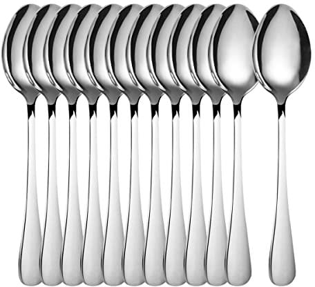 Teaspoons Set of 12, Stainless Steel Spoon Set for Dessert Coffee and Cake, Tea Spoons Cutlery for Restaurant