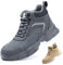Bawalon Sicherheitsstiefel Herren Leicht Sicherheitsschuhe Herren Damen Wasserdicht Arbeitsschuhe mit Stahlkappe Graublau 43 EU