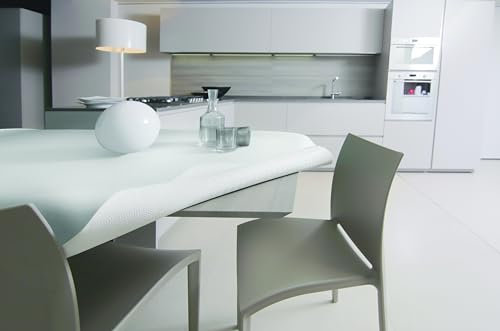 GEMITEX Tischschoner Made in Italy rutschfest, stoßfest, doppelseitig, weiß/weiß, 140 x 180 cm, dekoriert und schützt Ihren Tisch vor Stößen, Kratzern und Flüssigkeiten, mit Overlock-Rand