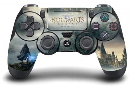 Head Case Designs Offizielle Hogwarts Legacy Wichtige Kunst Grafiken Vinyl Haut Gaming Aufkleber Abziehbild Abdeckung kompatibel mit Sony Playstation 4 PS4 DualShock 4 Controller