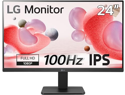 LG Electronics Monitor 24MR400-B, 24 Inch, Full HD 1080p, 100Hz, 5ms GtG, IPS Panel, AMD FreeSync, Smart Energy Saving, Anti-Glare, HDMI, Matte Black