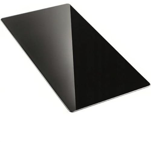 Schwarz Glasplatte Rechteckige für Kaminofen 30x40cm | 40x30cm | Glasbodenplatte Glasscheibe gehärtetes Gehärtetes Funkenschutzplatte Kaminglas | Grablichtplatte | 300x400mm | 400x300mm