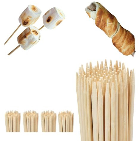 Relaxdays Pics brochettes Bambou Set de 500 Accessoires Barbecue Grill Guimauve 90 cm de Long, Nature