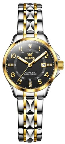 Raitown Montre Femme Acier Inoxydable Imperméable Quartz Petit Cadran Échelle Numérique Mode Montre pour Femme Cadeau Or Argent Noir Disponible