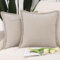 Madizz 2er Set Fransen Chenille Schlicht Zierkissenbezüge Modern Kissenbezug Kissenhülle Sofakissen Lendenkissen für Sofa Schlafzimmer Leichtes Taupe 50x50 cm