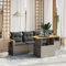 Amorsee Balkon Sofa Verstellbare Tischplatte Gartensofa Gartenbank Rattan Sofa 4 Sitzer Lounge Sofa Outdoor Balkonsofa Sitzlounge Balkon Lounge Klein Couch Balkonmöbel Gartenlounge Rattansofa