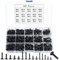 425 Pcs Large Round Self Tapping Screws, M3 M4 M5 Black Wood Screws Assortment, Wafer Head Self-tapping Cross Pan Truss Head Self Drilling Screw for Sheet Metal Plast