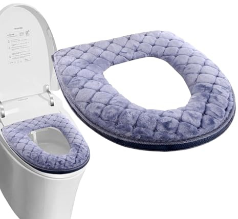 Copriwater Caldo Velluto Lavabile Con Chiusura A Zip E Design Avvolgente