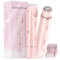 Rasoio a doppia testa da donna, 2 in 1, impermeabile IPX7, bagnato e asciutto, rasoio per peli del corpo e rimozione dei peli del viso, per bikini, ascelle, gambe, braccia, corpo viso (rosa)