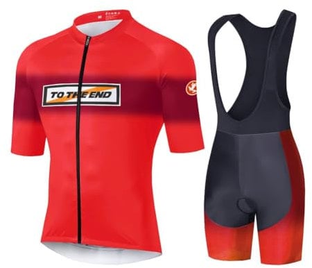 UGLY FROG Herren Fahrrad Anzüge Kurzarm Fahrrad Trikot Set, Atmungsaktives Radtrikot mit Durchgehendem Reißverschluss, Trägerhose für MTB, 9D Trägerhose