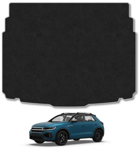 VW T-Roc (2017-2025) Carpet Boot Mat | Grey Edge Trim Tailored Fit Boot Liner Full Coverage Protection Accessories Easy Clean Anti Slip Made in the UK
