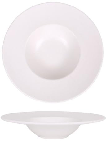 Service Assiettes DENA rondes de 6 Pièces creuses en Porcelaine blanche, plat de service pour soupe, entrées, desserts et salades - diamètre 28,5 x hauteur 6 cm