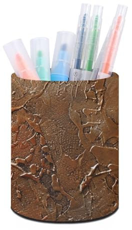 Oudrspo Organiseur de bureau à motifs cuivrés et dorés, porte-stylo imprimé à motifs cuivrés et dorés, pot à stylos, support de télécommande, porte-crayon pour la maison et le bureau