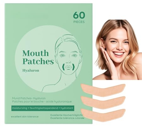 Anti-Falten Mundpflaster 60 Stück, Anti-Aging Mundfalten Face Tape mit Hyaluron, Falten Pflaster Gesicht Glättet Nasolabialfalten, Anti Falten Pflaster Straffende Haut für Mund, Mundfalten Entfernen