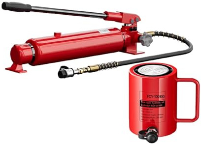 Kits de vérins hydrauliques, Vérins hydrauliques avec pompes manuelles, Vérins hydrauliques d'une capacité de 10 tonnes, Vérins avec une course de 100 mm/4 pouces(Size:100T jack+CP-700-2A hand pump)