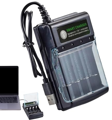 de 4 Baie - Rechargeable Plate, chargeurs de de ménage Smart USB AA de, de Station de Charge de avec indicateur pour Le