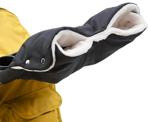 Raxfekro Handwärmer Kinderwagen Universalgröße Handmuff, Wasserdicht und Winddicht mit Weichem Flanell und Fleece, Für Buggy Kinderwagen Fahrradanhänger im Winter, Hält Hände Schön Warm, Atmungsaktiv