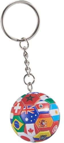 BRDTKUGV National Flags Football Keychain, Football Keychain, Mini National Flags Keychains for Friends, Family, Partners and Footballs Fans