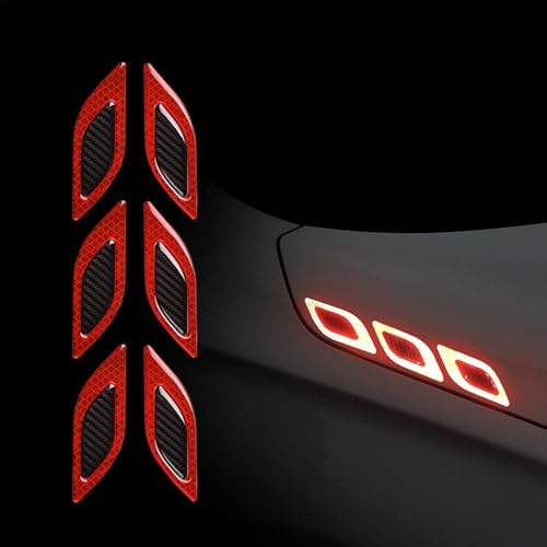 MVBILMSF 6 Stück Reflektierende Aufkleber für Auto für Kia Ceed Proceed XCeed SW GT 2018-2024, Sicherheitswarnung Aufkleber Kotflügel Motorhaube Stoßstange,Red