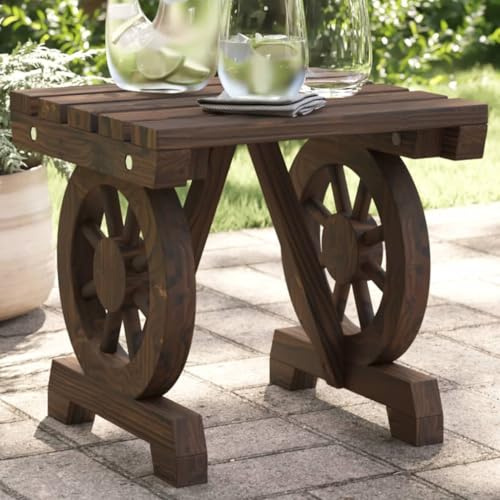 Yunovire Garten-Fußhocker 40x36,5x38,5 cm, Massivholz Tanne, vielseitiges Outdoor-Möbel für Balkon und Terrasse, Robustes Tannenholz für entspannte Stunden