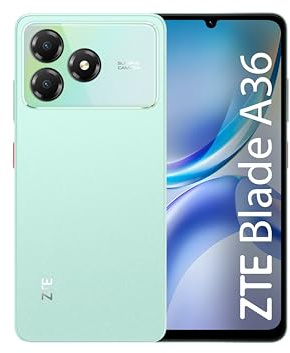 ZTE Blade A36 Smartphone 4G, Memoria 64GB, RAM 12GB (4GB+8GB memory fusion), Batteria 5000mAh, Fotocamera 8Mpx con AI, Android 15, Aqua Green