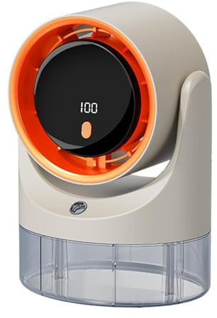 Xmccvt Ventilador de Mesa, Pantalla Digital con 100 Niveles de Velocidad, Pequeño Ventilador de Escritorio con Depósito de Agua, para exteriores, senderismo, escalada, deportes