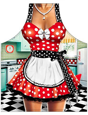 Close Up Witzige Kochschürze Köchin im 50er Jahre Look, in Universalgröße für Erwachsene