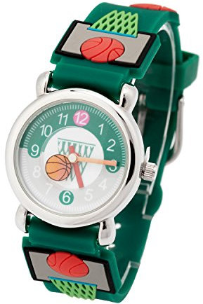 ELEOPTION Kinderuhr Silikon Armband Uhr Wasserdichtes 3D lieblich Tiere Cartoon Digital Armbanduhr Zeit Lehrer Geschenk für Kinder kleine Mädchen Jungen (Grün Basketball)