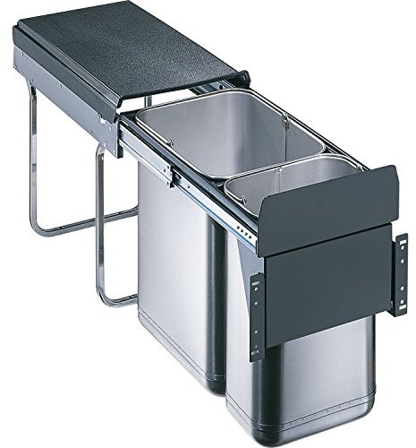 WESCO Abfallsammler, Edelstahl, Silber, 30 x 40 x 50 cm