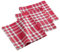 douceur d'intérieur, 3 Serviettes de Table (45 x 45 cm) Traditio Rouge, Coton Tissé