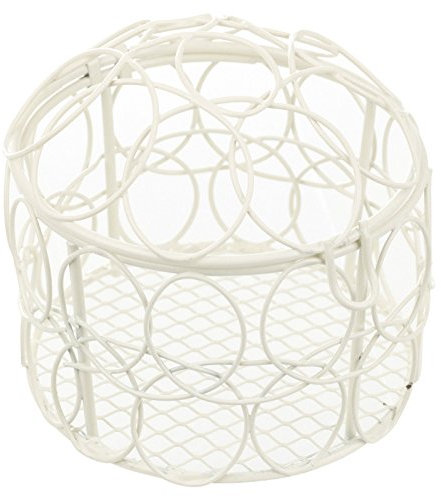 URBNLIVING Ivory Wire Mesh Round Box