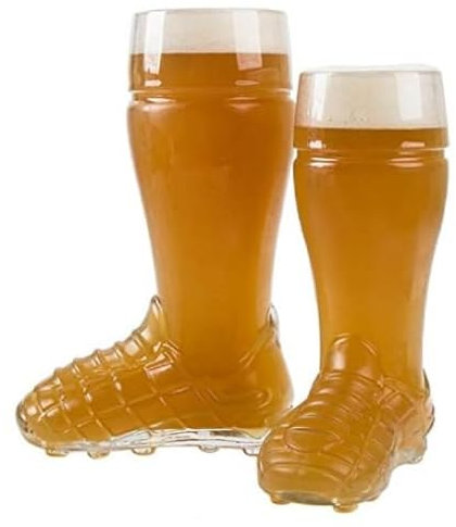 Chabrias Ltd Ultimate Half Pint 10 oz/284 ml Beer Glass Football Rugby Boot Mug - Perfect for UEFA Euros, World Cup, and Soccer Fans!