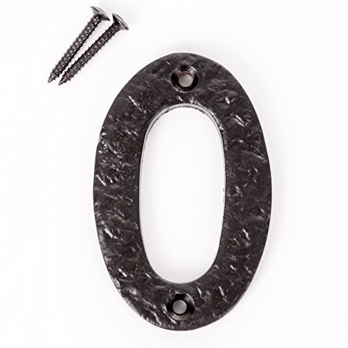 3 Black Antique Cast Iron House Number 0 Front Door Building Porch Gate Address Zero