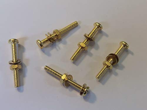 M3X25 BRASS PAN HEAD BOLTS NUTS & WASHERS PACK 0F 5 BRASS SET SCREWS
