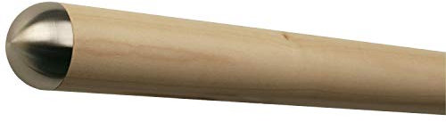 TIBU Holz Ahorn Handlauf Geländer Wand Treppe mit Edelstahl Endstücken, Länge 4500 mm 450 cm 4,5 m und Enden mit halbrunde Edelstahlkappe