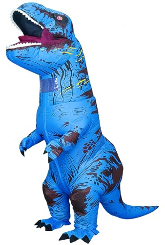 Rafalacy Inflatable Dinosaur Costume for Adult Blow up T-rex Costume Funny Dino Halloween Party Fancy Dress Outfit